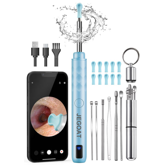 Ear Wax Removal Tool Camera Ear Cleaner with Camera Ear Cleaning Kit 1296P HD Ear Scope and 6 LED Lights 10 Ear Pick Tips Earwax Removal kit with Otoscope to Earify Earwax for iOS and Android